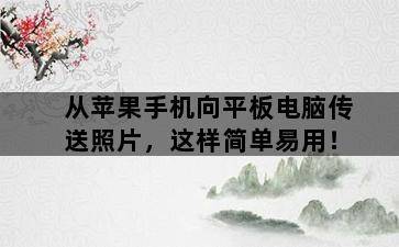 从苹果手机向平板电脑传送照片,这样简单易用! 从苹果手机向平板电脑传送照片,这样简单易用!-图片2